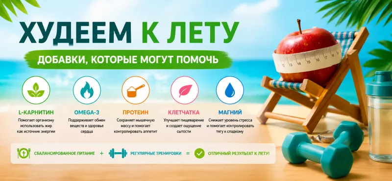ХУДЕЕМ К ЛЕТУ: КАКИЕ ДОБАВКИ ПОМОГУТ?